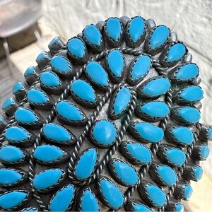 Silver and Turquoise Native American authentic  bracelet cuff